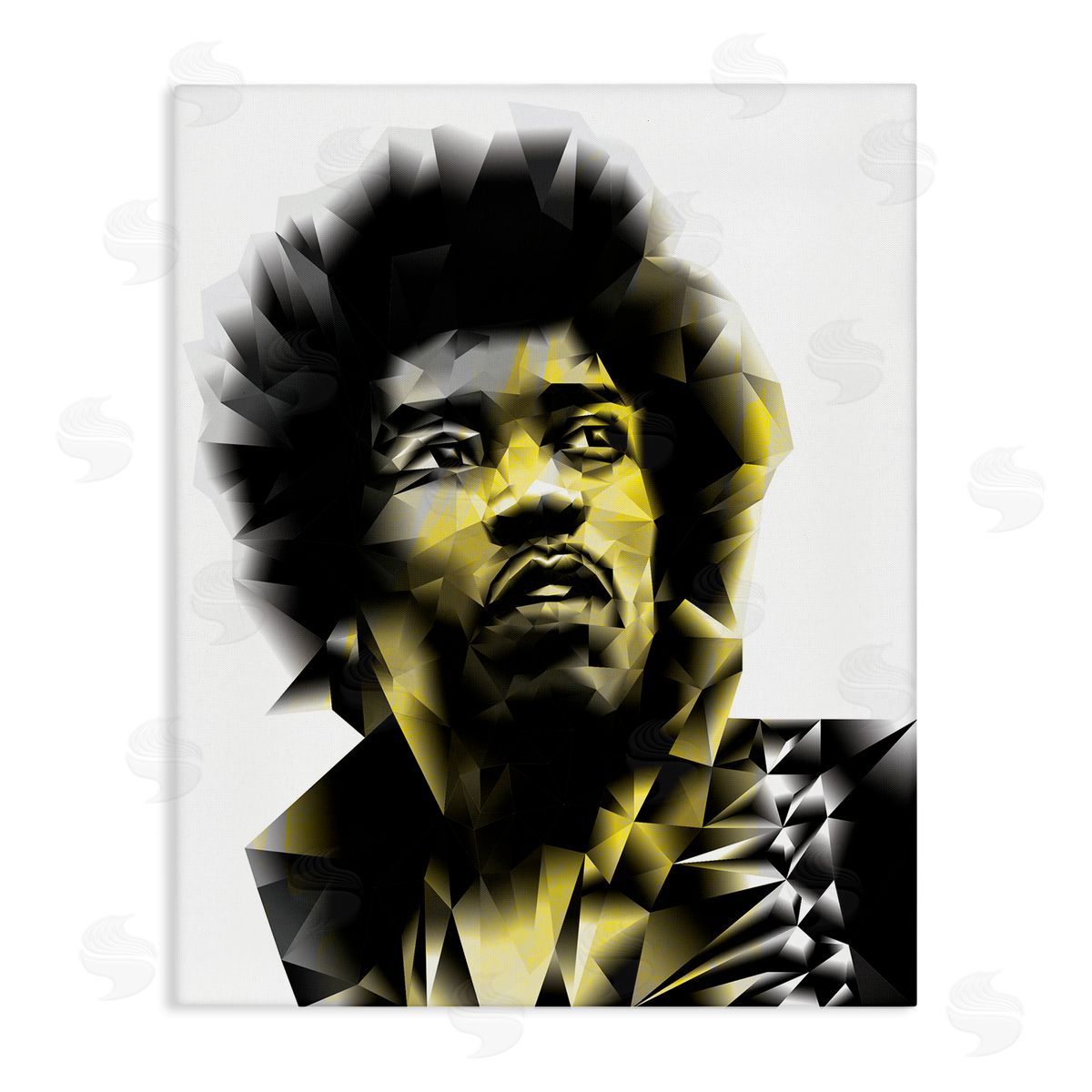 Elisaveta Stoilova Geometric Yellow Male Portrait Canvas Wall Art
