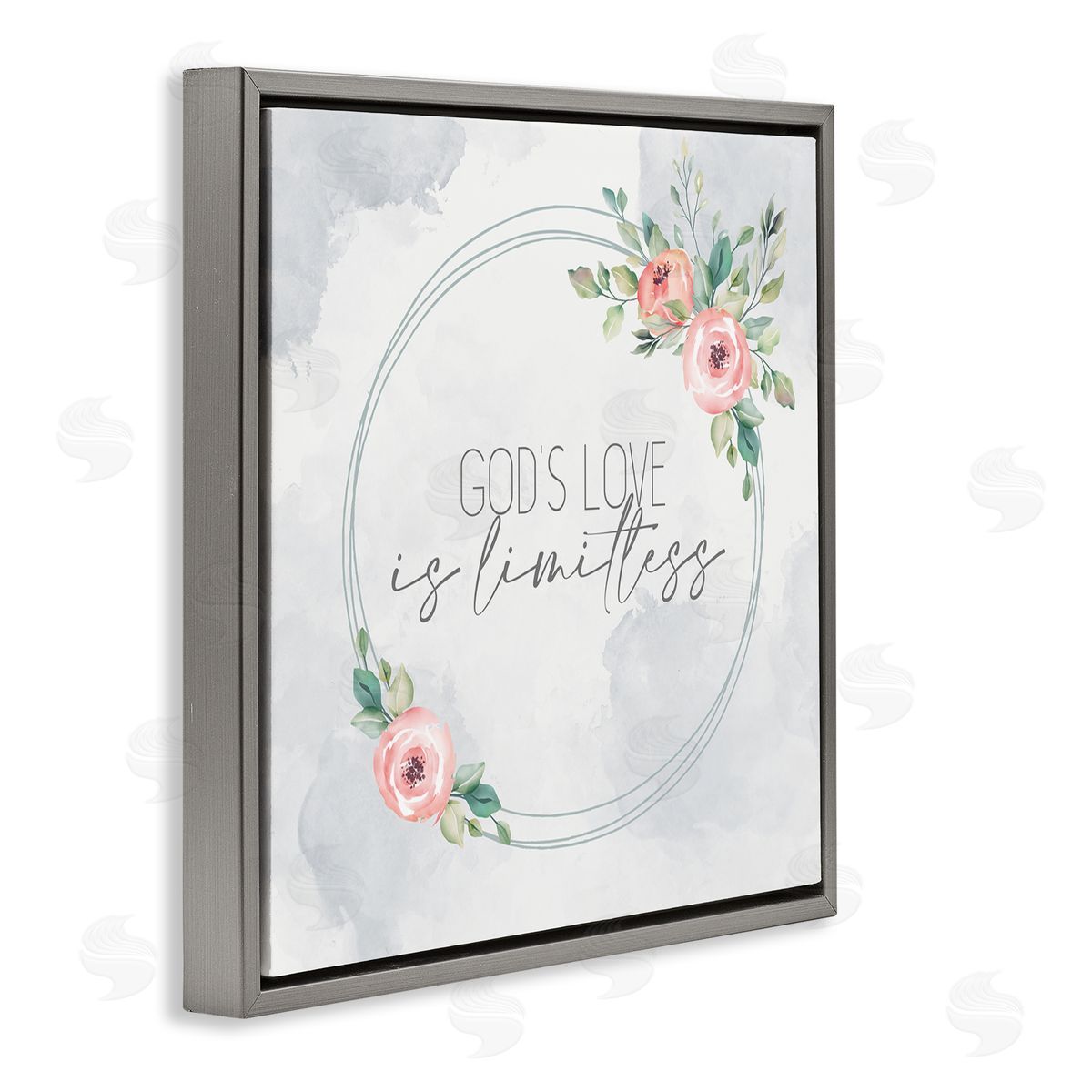 Kim Allen God's Love Is Limitless Faith Based Gray Floater Frame Canvas Art