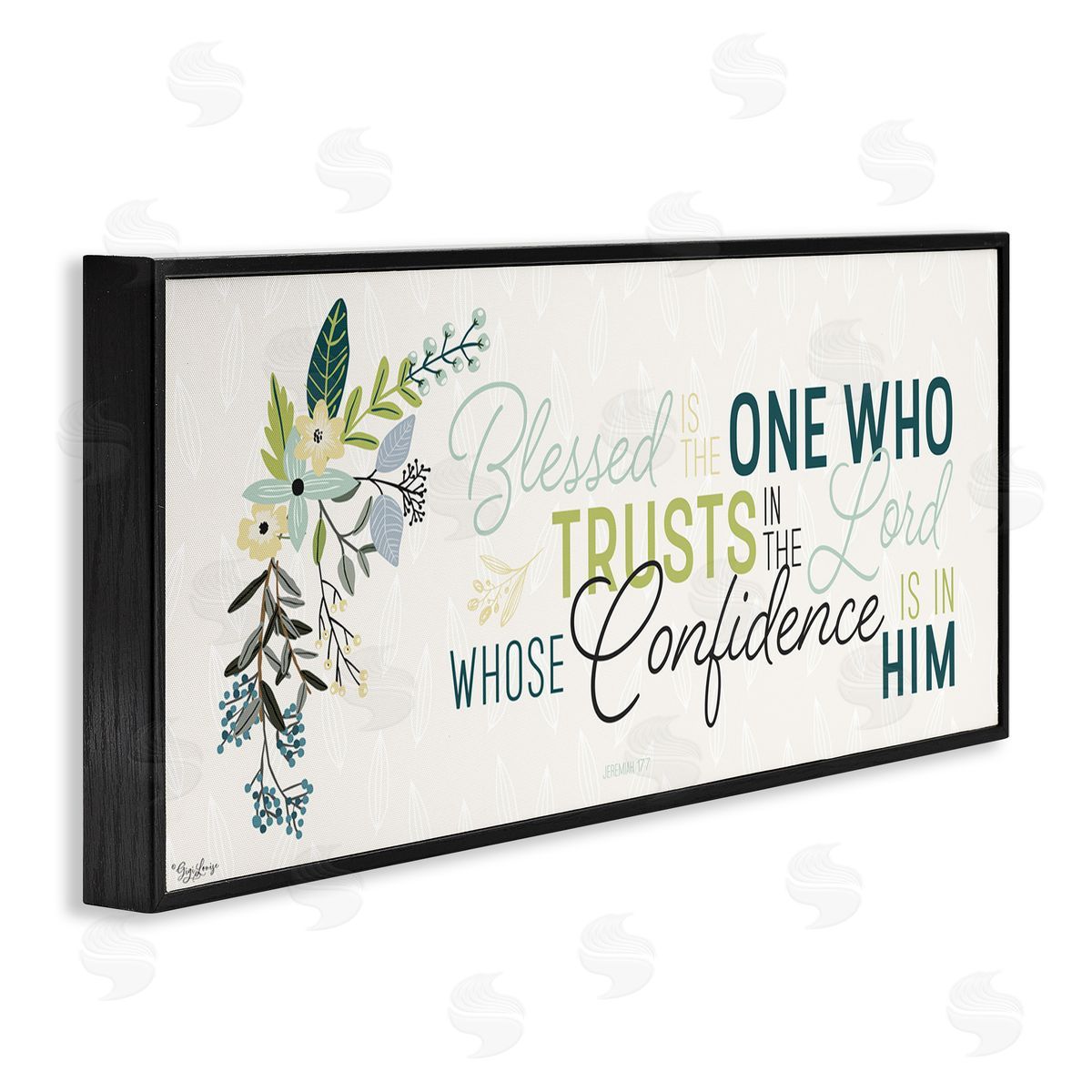 Gigi Louise Confidence is in Him Faith Quote Black Framed Giclee Wall Art