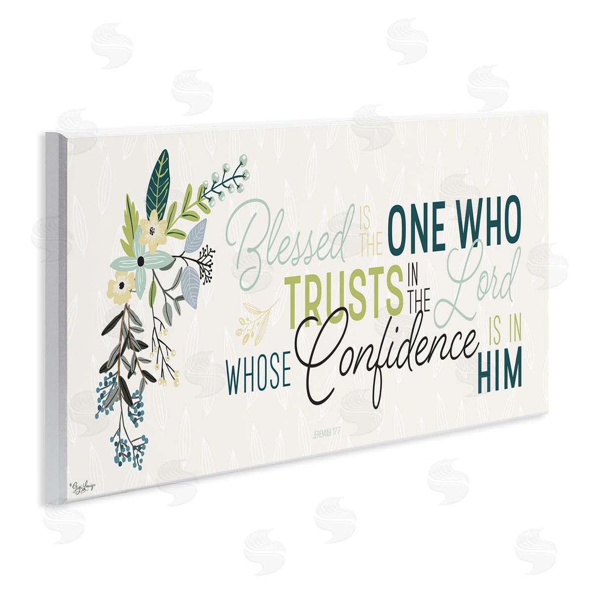 Gigi Louise Confidence is in Him Faith Quote Wall Plaque Art