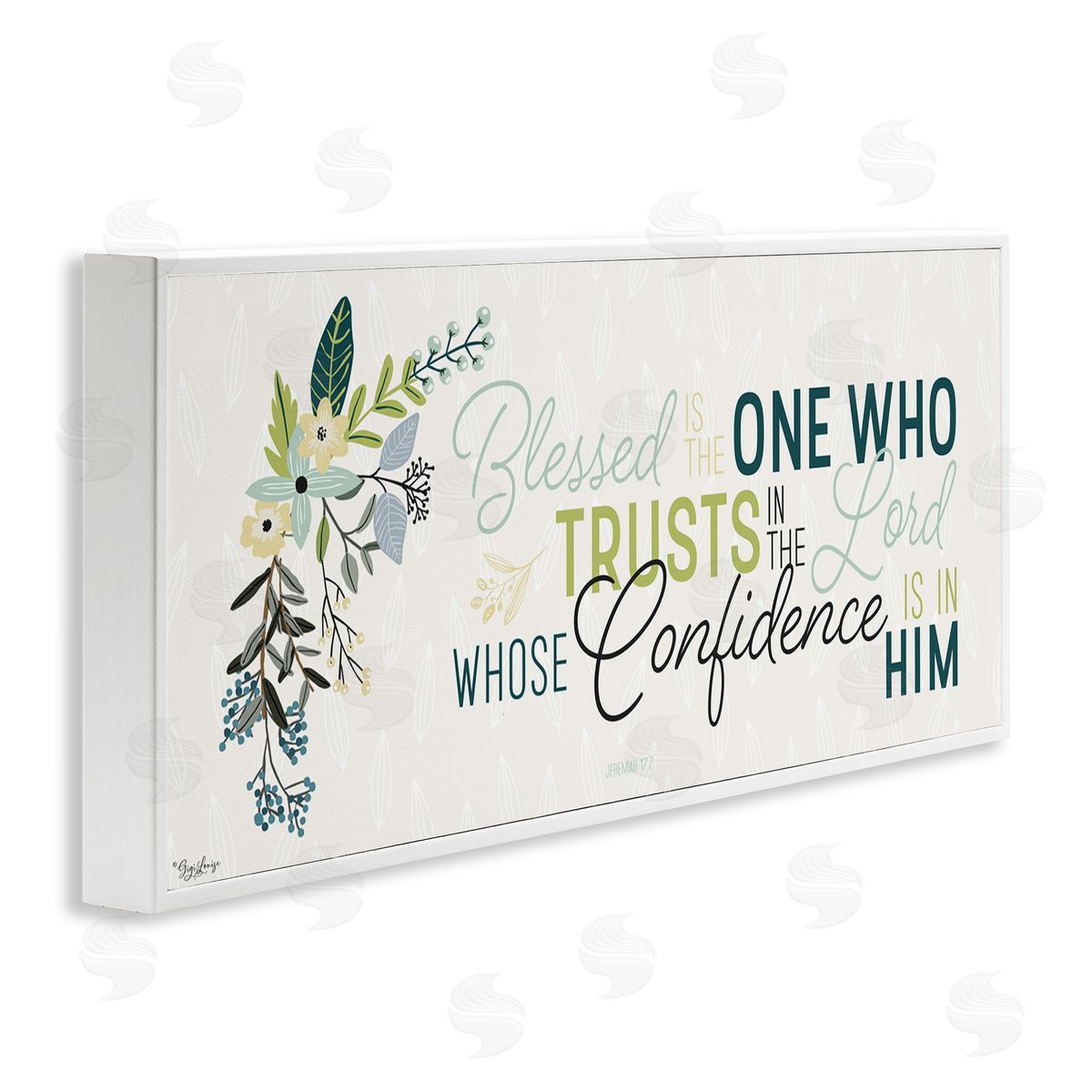 Gigi Louise Confidence is in Him Faith Quote White Framed Giclee Wall Art