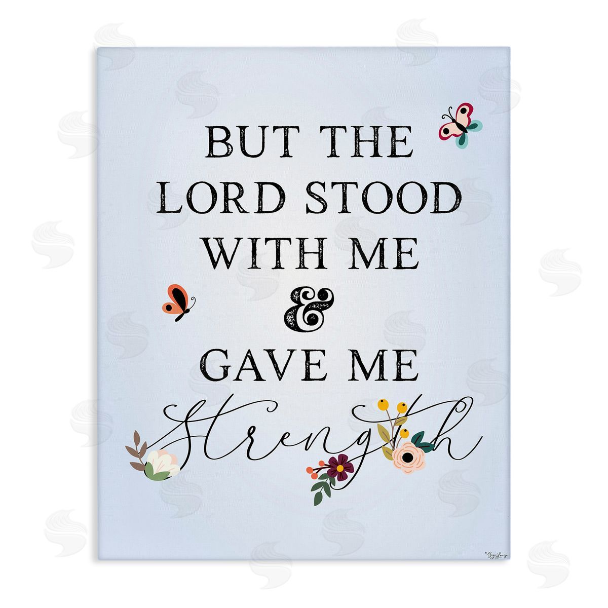 Gigi Louise Lord Stood With Me Faith Based Floral Canvas Wall Art