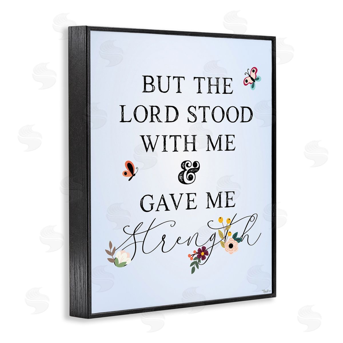 Gigi Louise Lord Stood With Me Faith Based Floral Black Framed Giclee Wall Art
