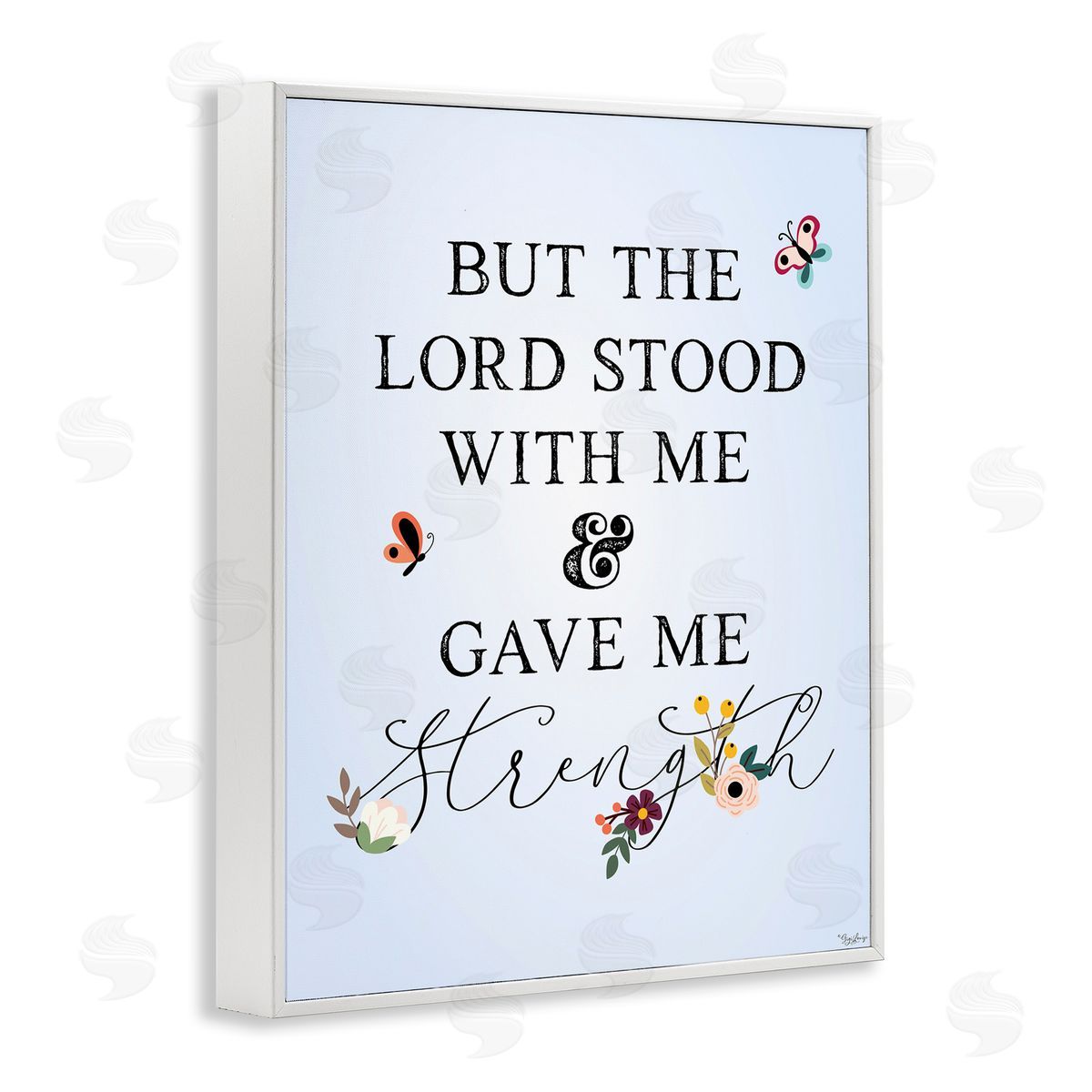 Gigi Louise Lord Stood With Me Faith Based Floral White Framed Giclee Wall Art