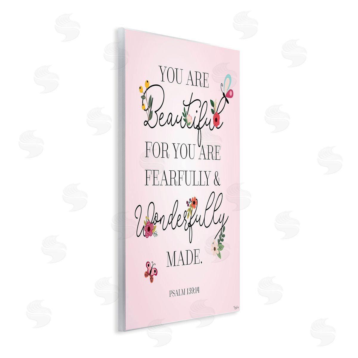 Gigi Louise Wonderfully Made Psalm Floral Pink Wall Plaque Art