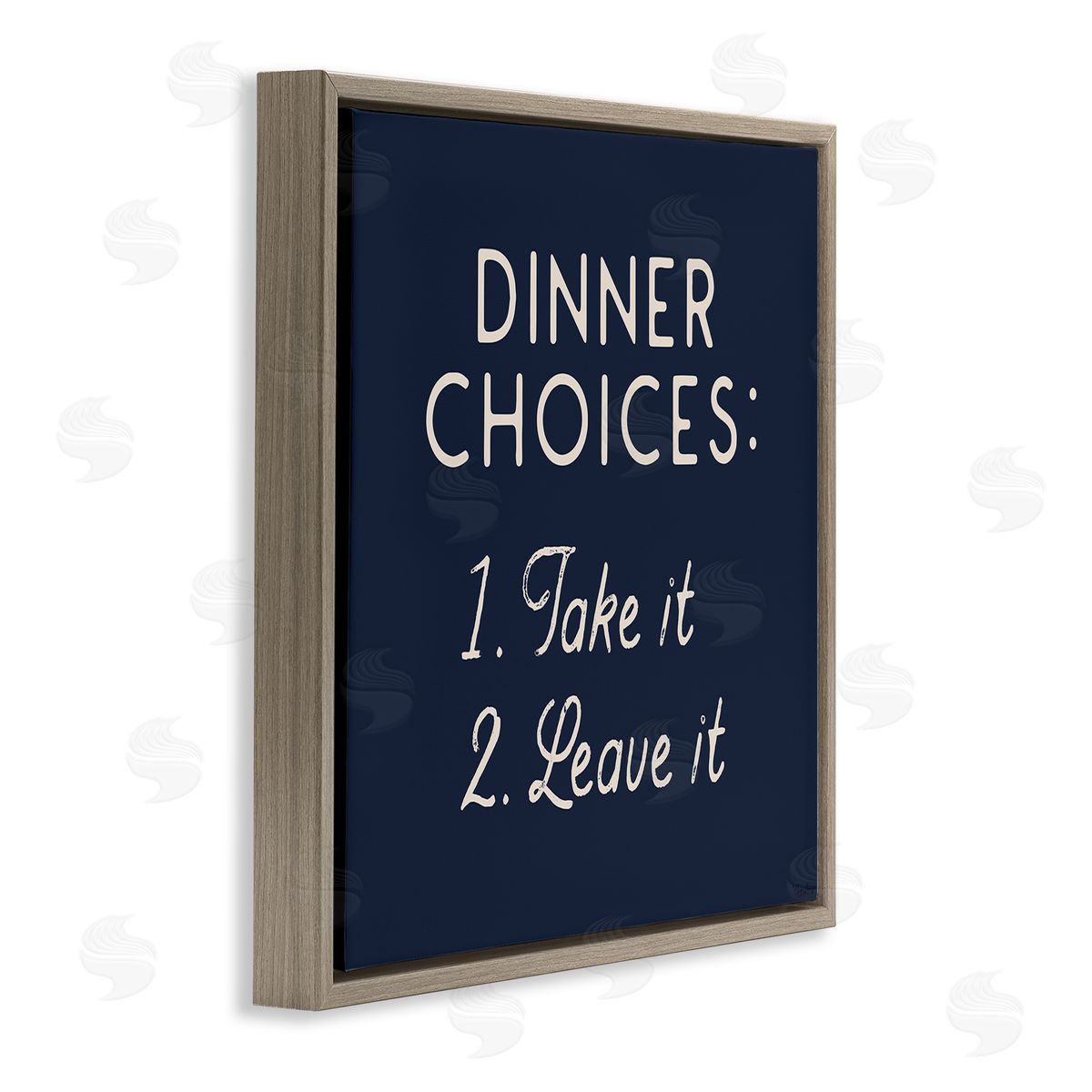 Gigi Louise Dinner Choices Take or Leave It Brown Floater Frame Canvas Art
