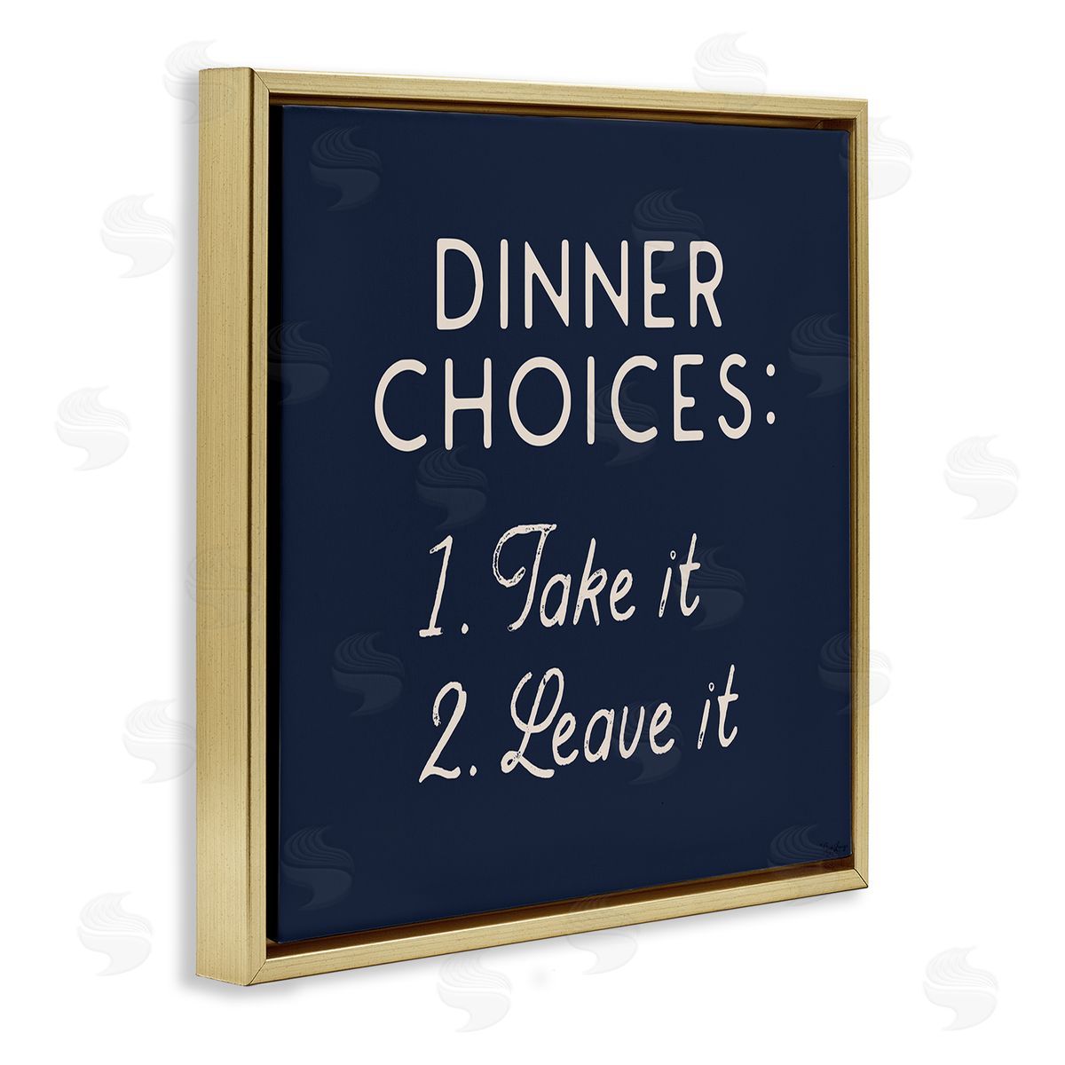 Gigi Louise Dinner Choices Take or Leave It Gold Floater Frame Canvas Art