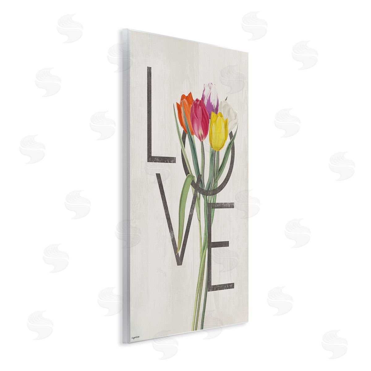 Lady Louise Designs Rustic Love Colorful Farm Tulips Wall Plaque Art