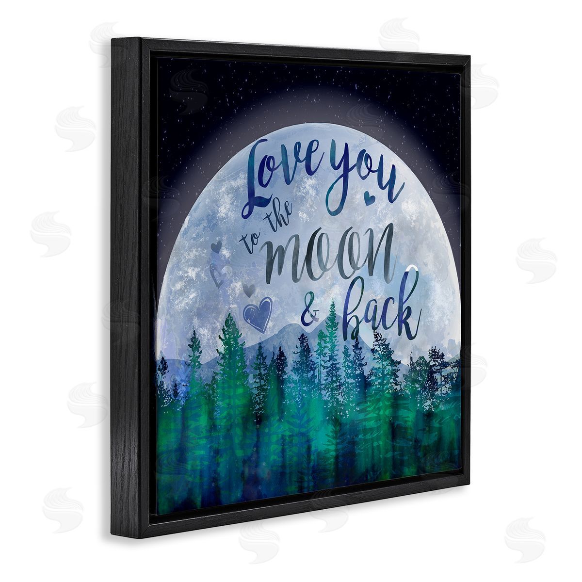 Lisa Lane Love You to the Moon Lunar Forest Black Floater Frame Canvas Art