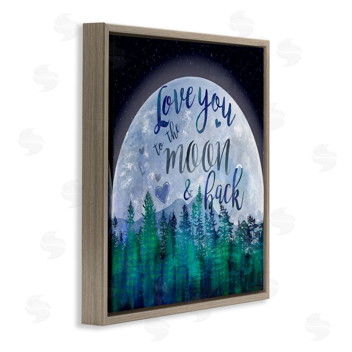 Lisa Lane Love You to the Moon Lunar Forest Brown Floater Frame Canvas Art