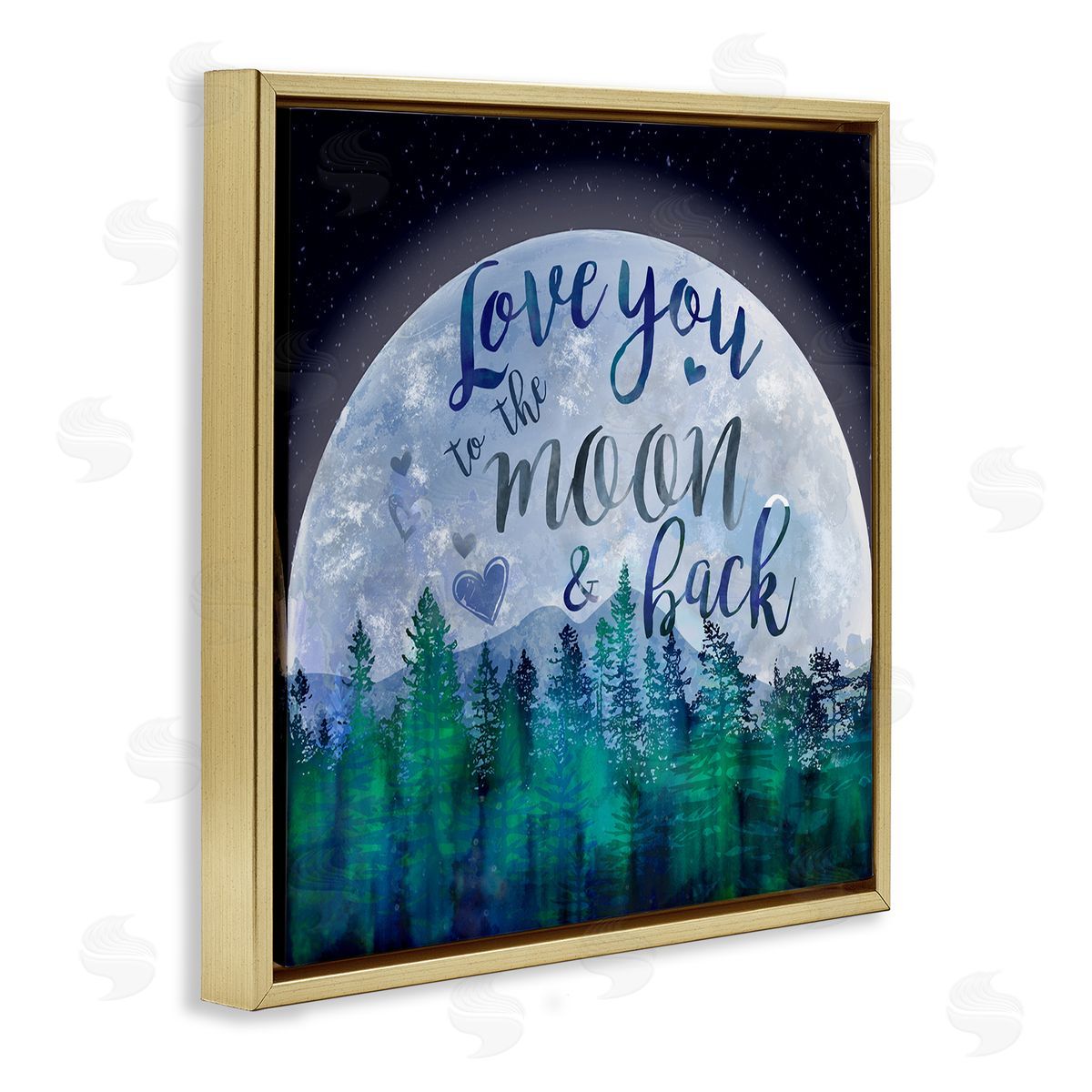 Lisa Lane Love You to the Moon Lunar Forest Gold Floater Frame Canvas Art
