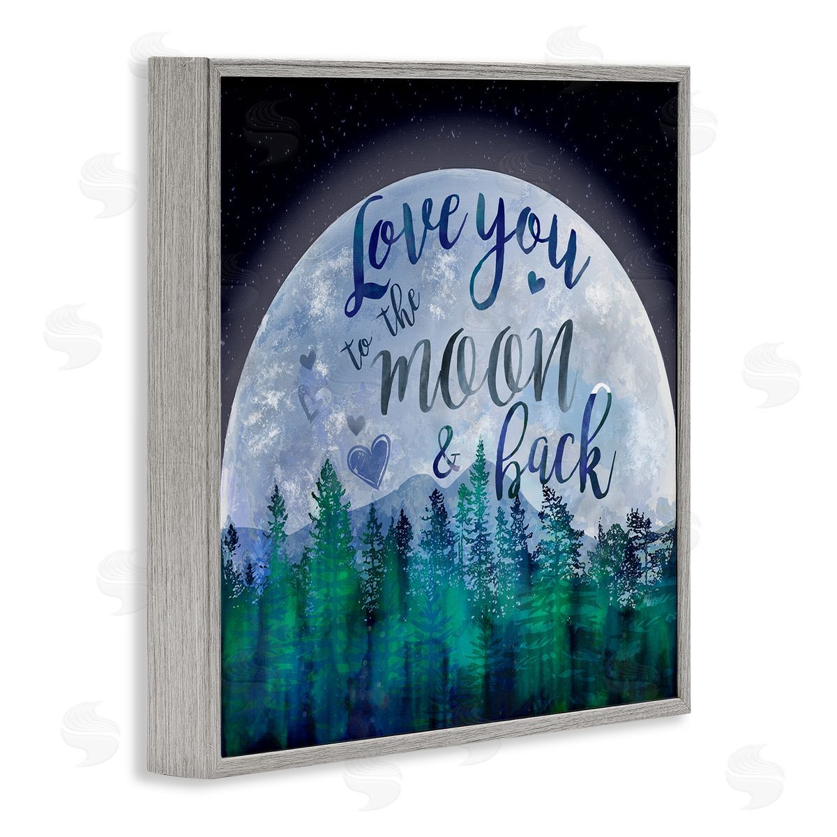 Lisa Lane Love You to the Moon Lunar Forest Gray Framed Giclee Wall Art