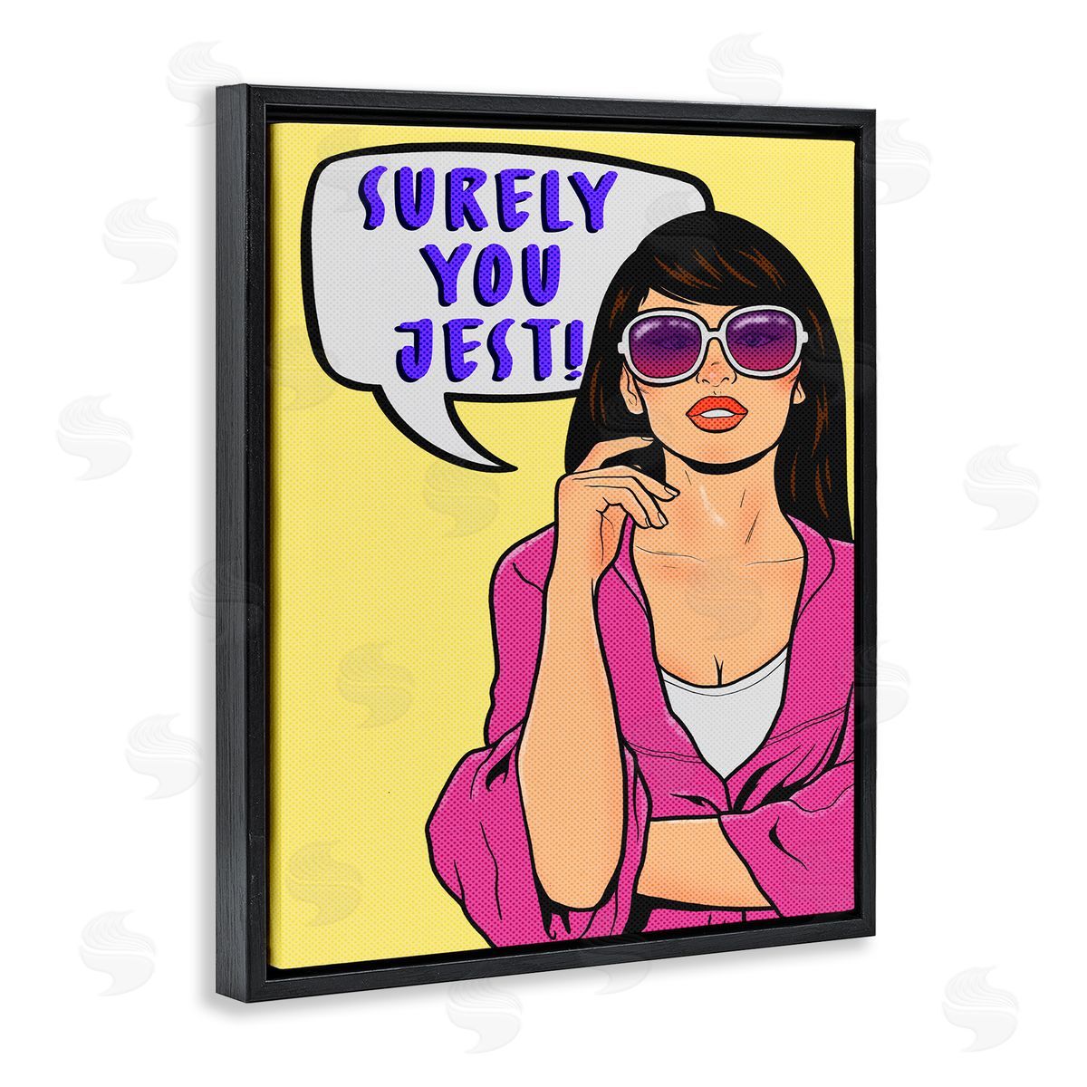 Marcus Prime Surely You Jest Female Pop Art Black Floater Frame Canvas Art