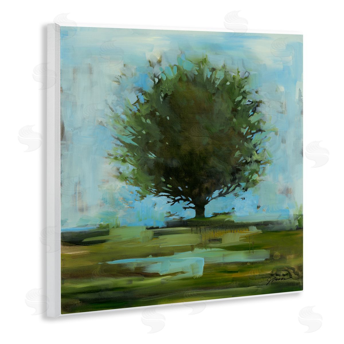 Liz Jardine Large Round Tree Abstract Landscape Wall Plaque Art