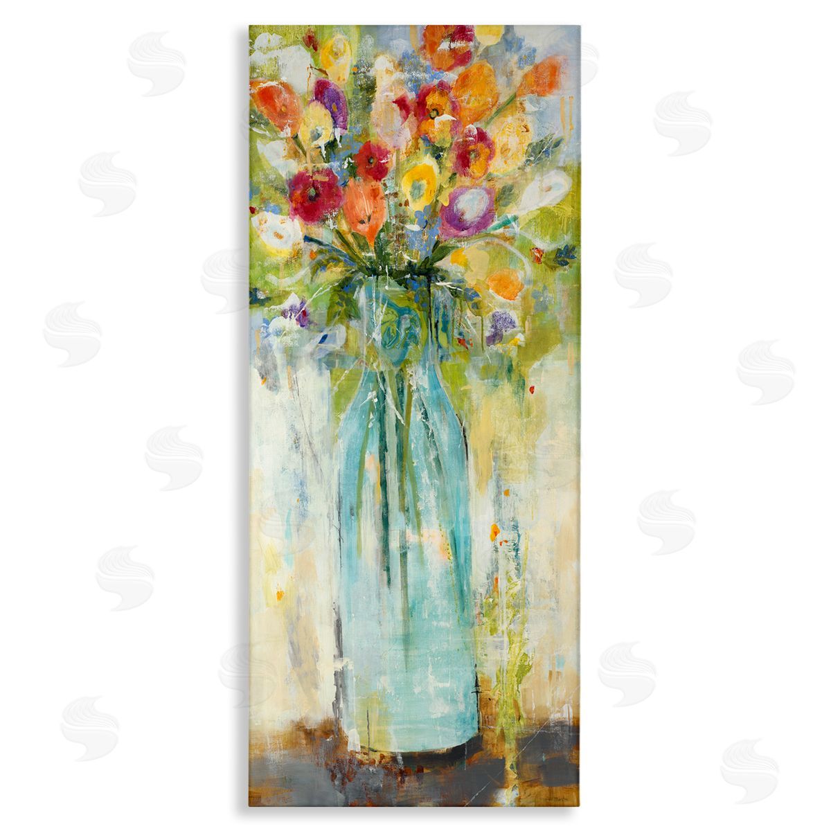 Rustic Spring Bouquet Abstraction Canvas Wall Art, Home Decor by Jill Martin