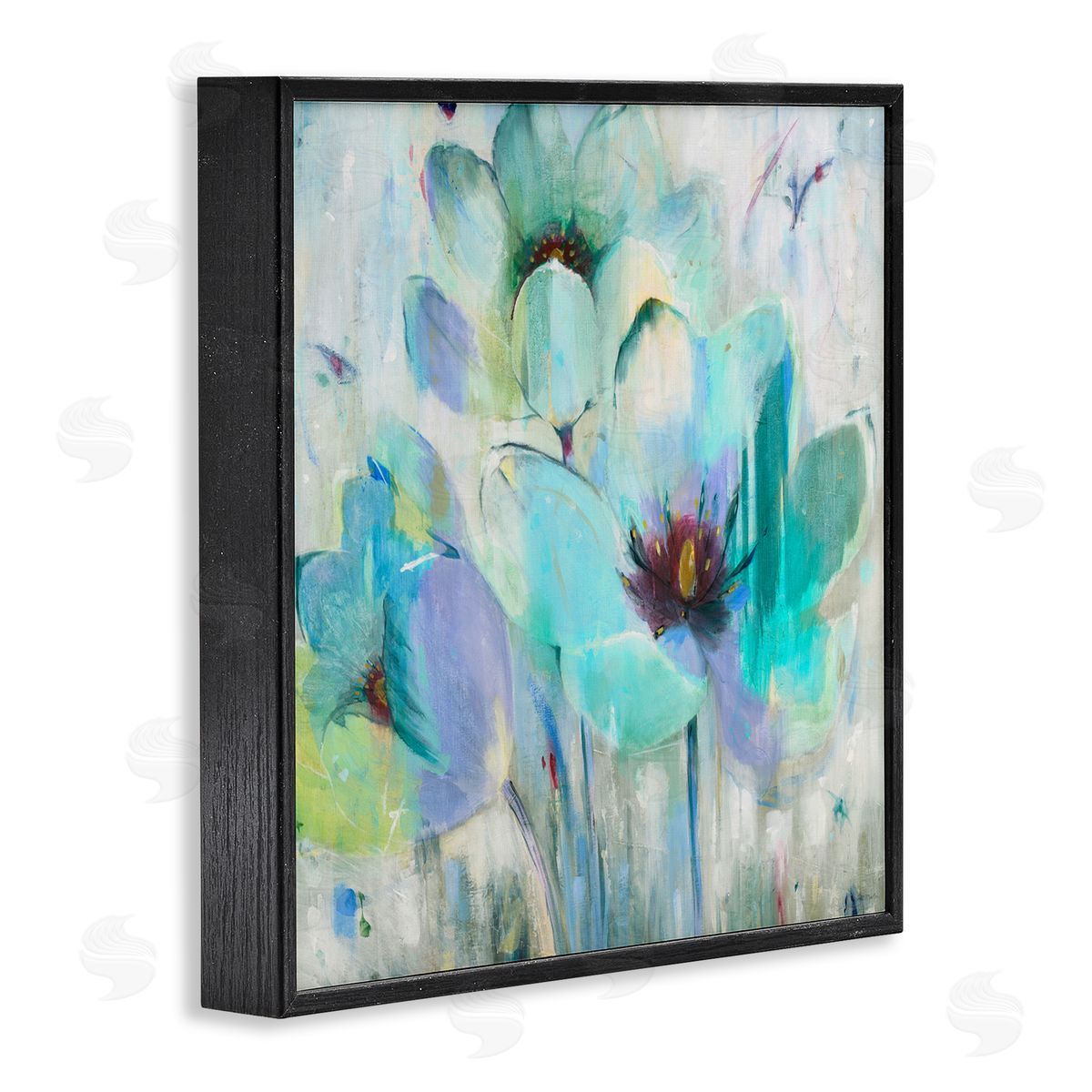 Jill Martin Blue Lily Abstraction Rustic Charm Black Framed Giclee Wall Art