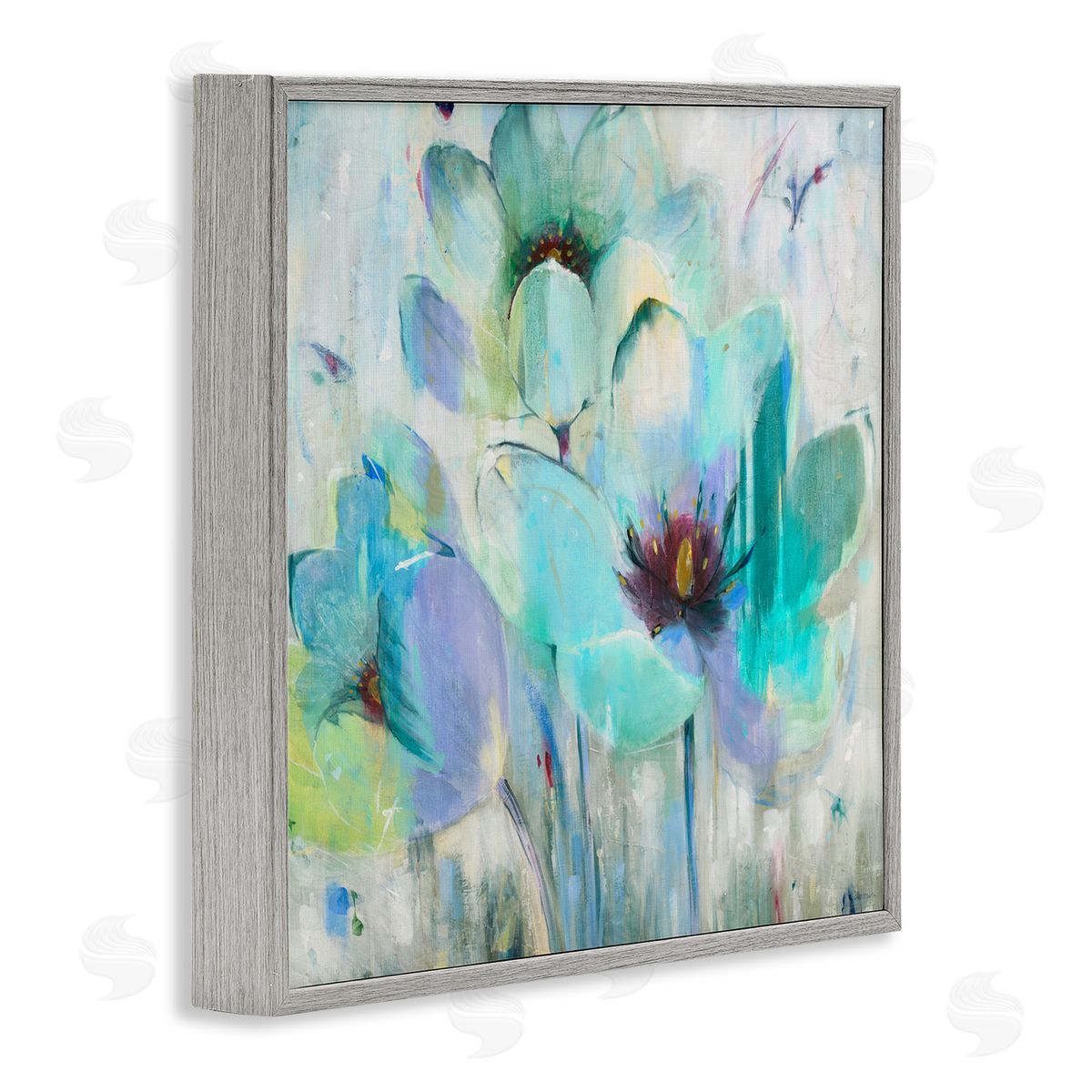 Jill Martin Blue Lily Abstraction Rustic Charm Gray Framed Giclee Wall Art