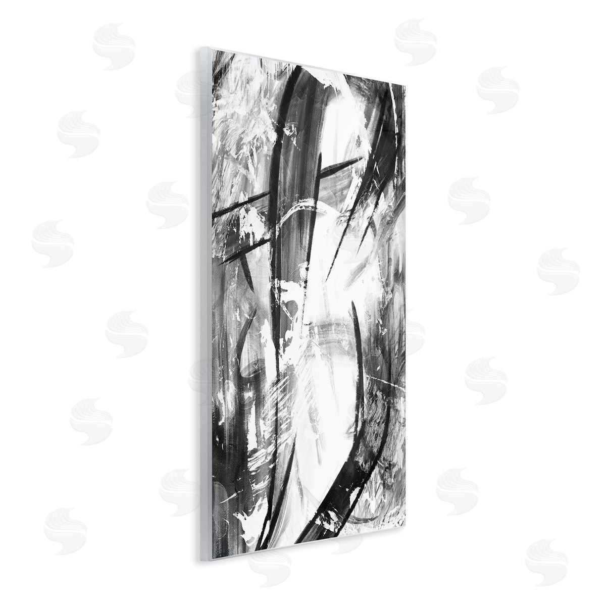 OnRei Dramatic Abstract Black and White Design Wall Plaque Art
