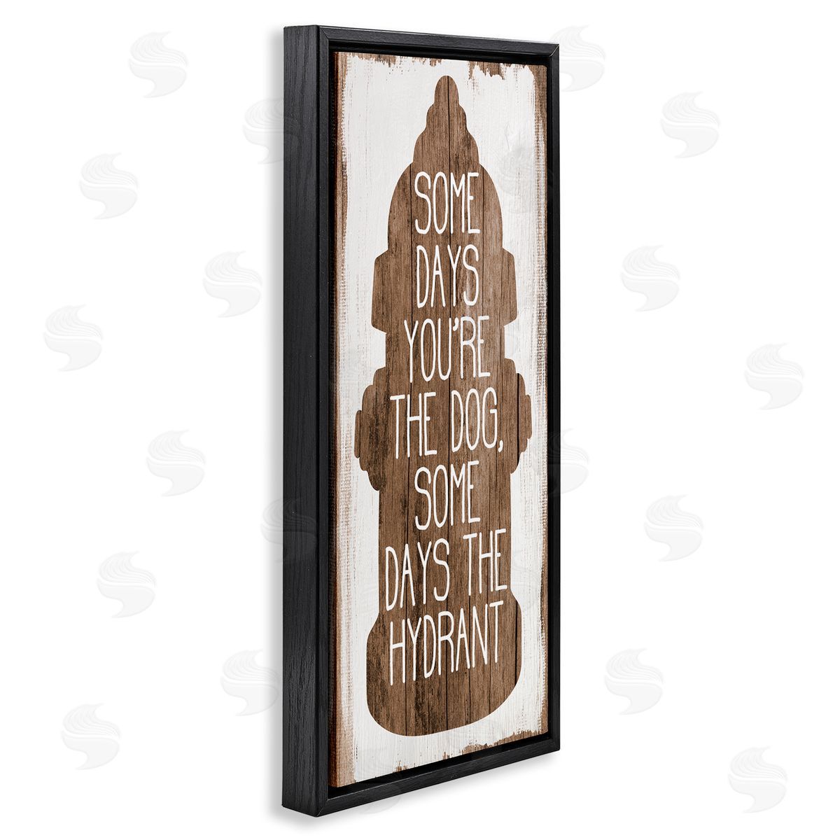 Dog or Hydrant Funny Pet Metaphor Black Floating Frame Canvas Wall Art, Home Decor by Stupell Studio