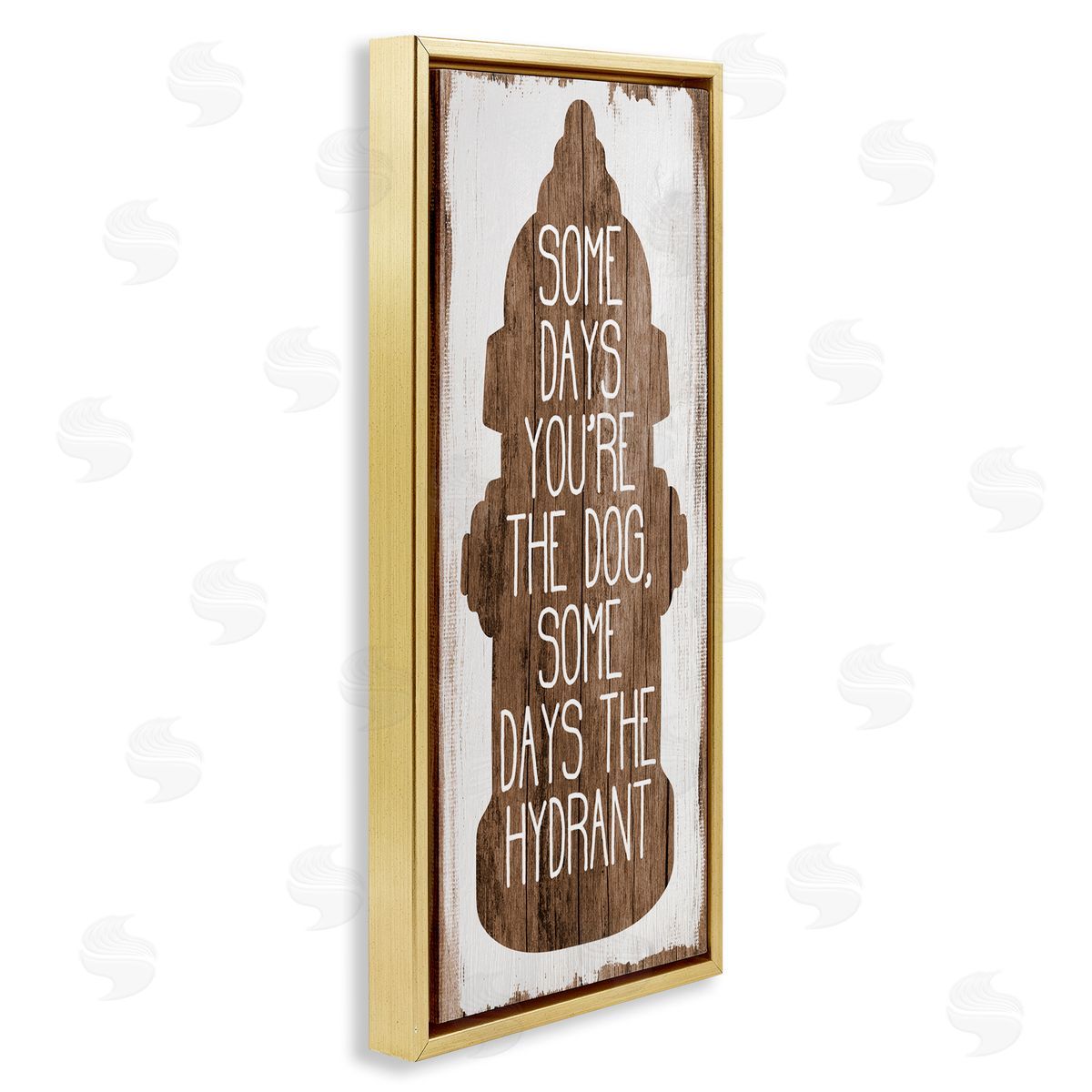 Dog or Hydrant Funny Pet Metaphor Gold Floating Frame Canvas Wall Art, Home Decor by Stupell Studio