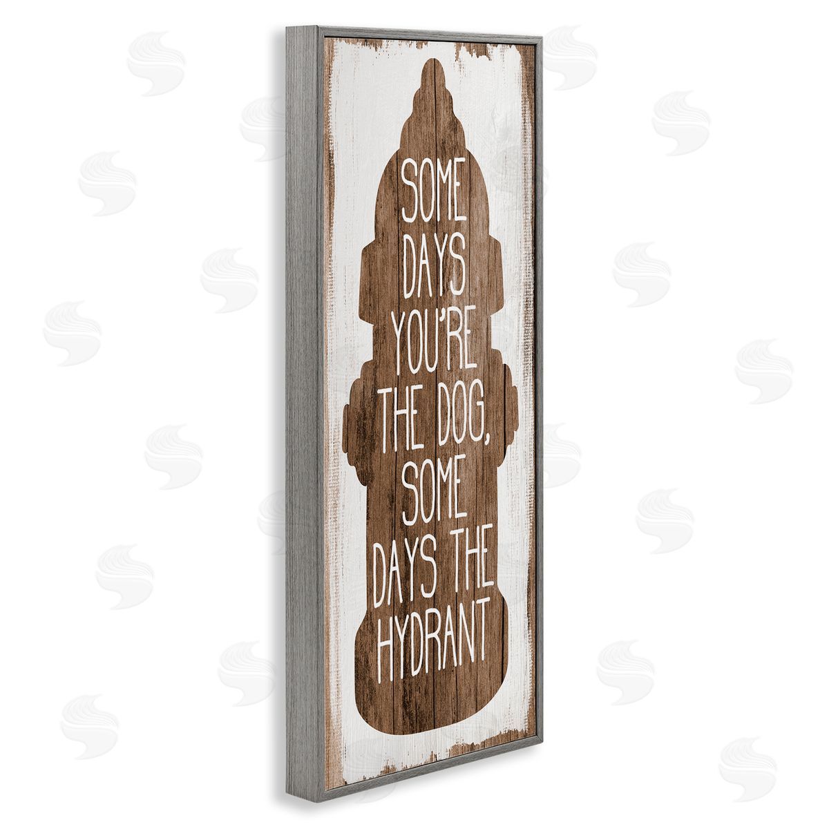 Dog or Hydrant Funny Pet Metaphor Grey Frame Print Wall Art, Home Decor by Stupell Studio