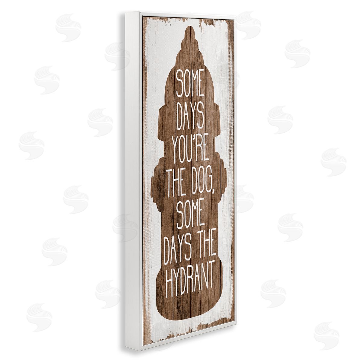 Dog or Hydrant Funny Pet Metaphor White Frame Print Wall Art, Home Decor by Stupell Studio