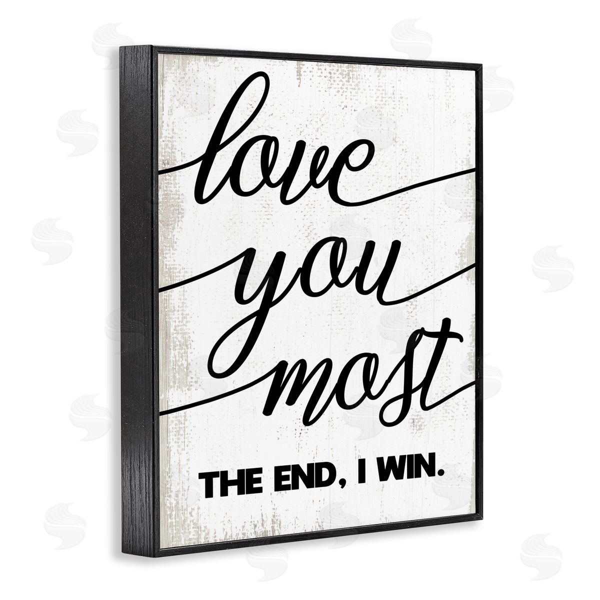 Stupell Studio Love You Most Rustic Word Design Black Framed Giclee Wall Art