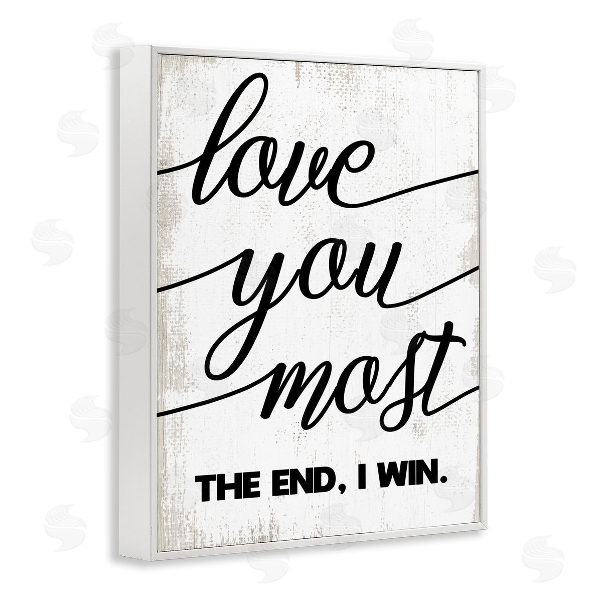 Stupell Studio Love You Most Rustic Word Design White Framed Giclee Wall Art