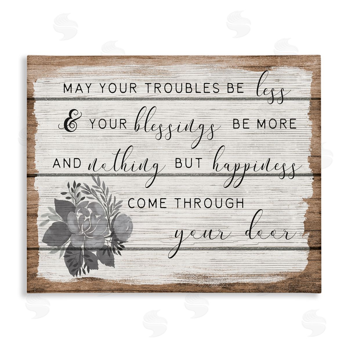 Stupell Studio Troubles Be Less Country Floral Canvas Wall Art