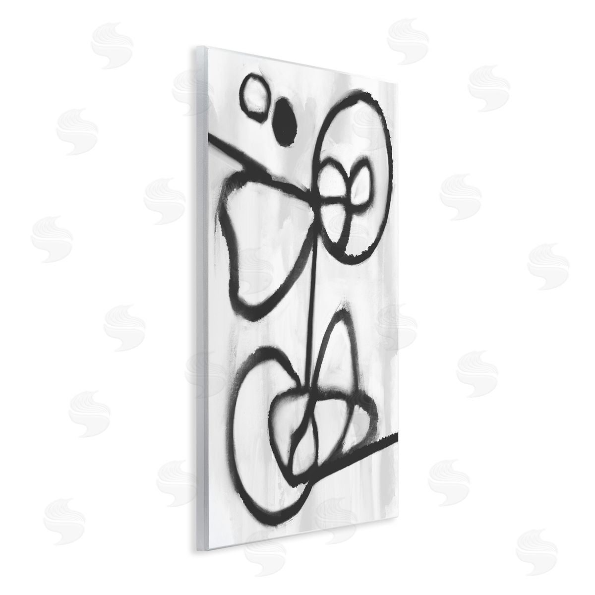 Stupell Studio Abstract Linework Shapes Black Wall Plaque Art