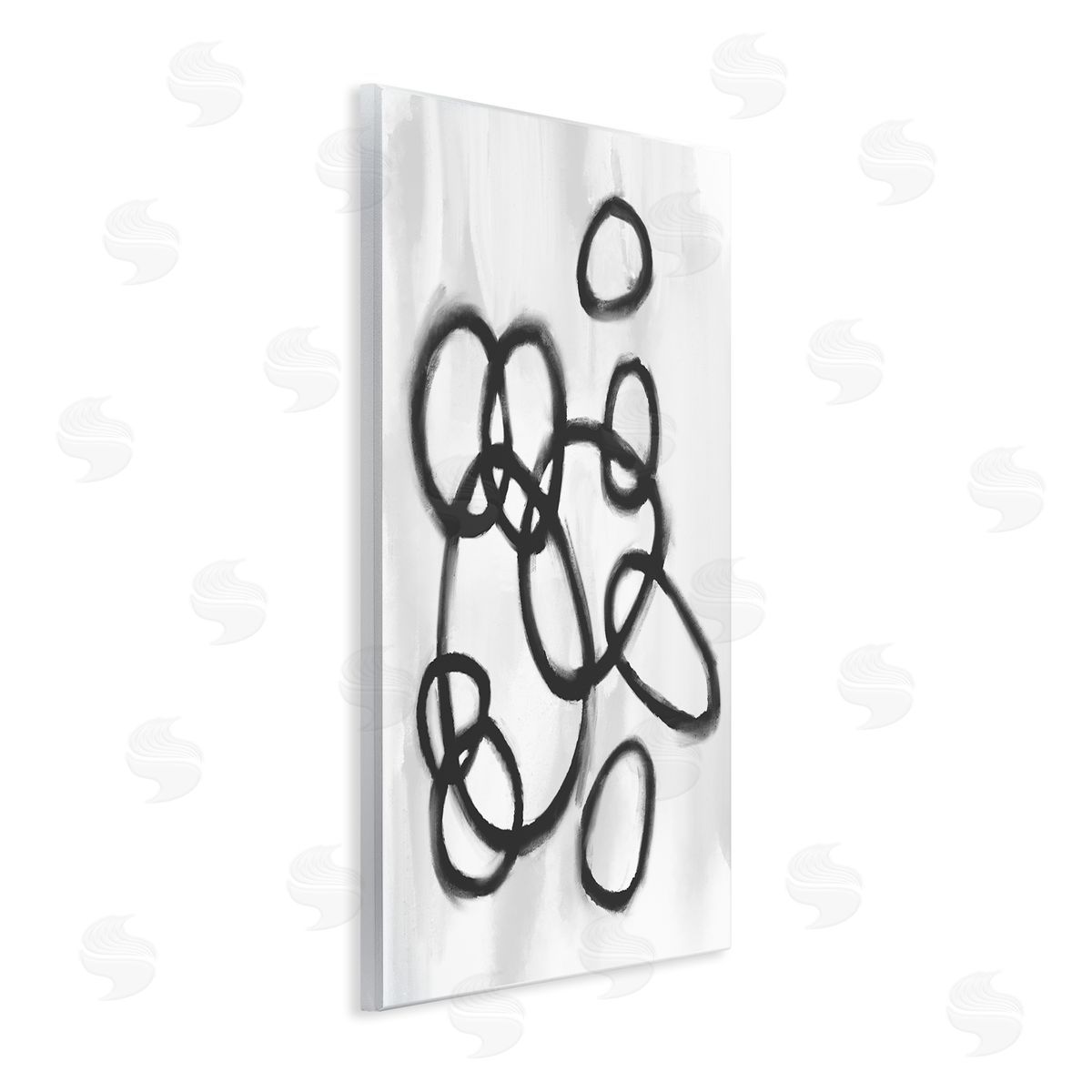 Stupell Studio Circular Linework Abstract Black White Wall Plaque Art