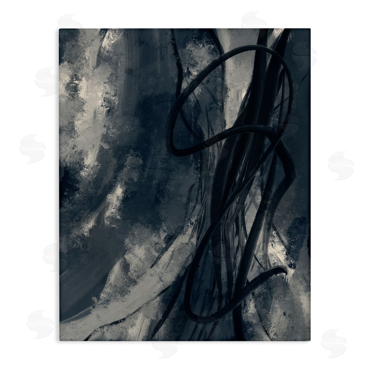Stupell Studio Shades of Blue Abstract Design Canvas Wall Art