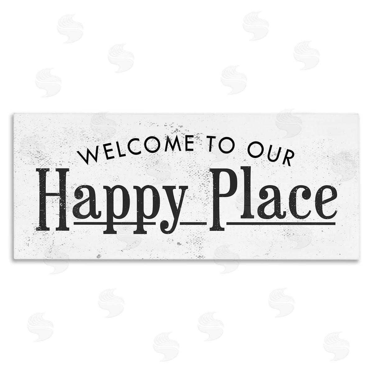 Stupell Studio Welcome to Our Happy Place Design Canvas Wall Art
