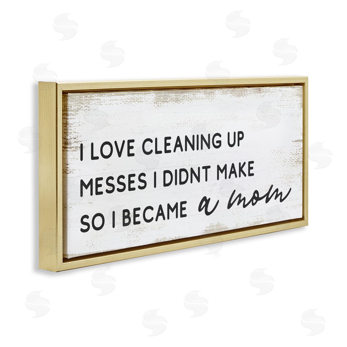 Stupell Studio Funny Became A Mom Design Gold Floater Frame Canvas Art