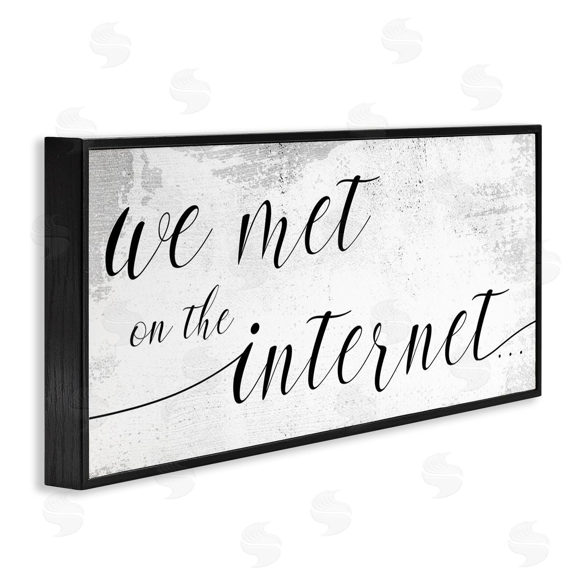 Stupell Studio Met on Internet Distressed Design Black Framed Giclee Wall Art