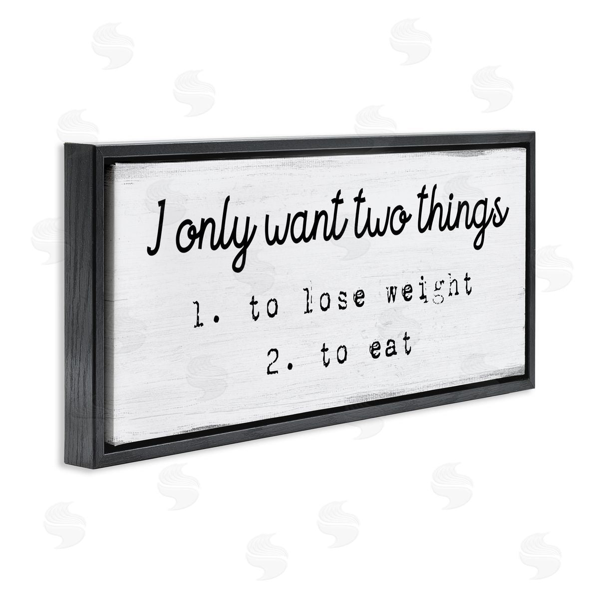 Stupell Studio I Only Want Funny Food Habits Black Floater Frame Canvas Art