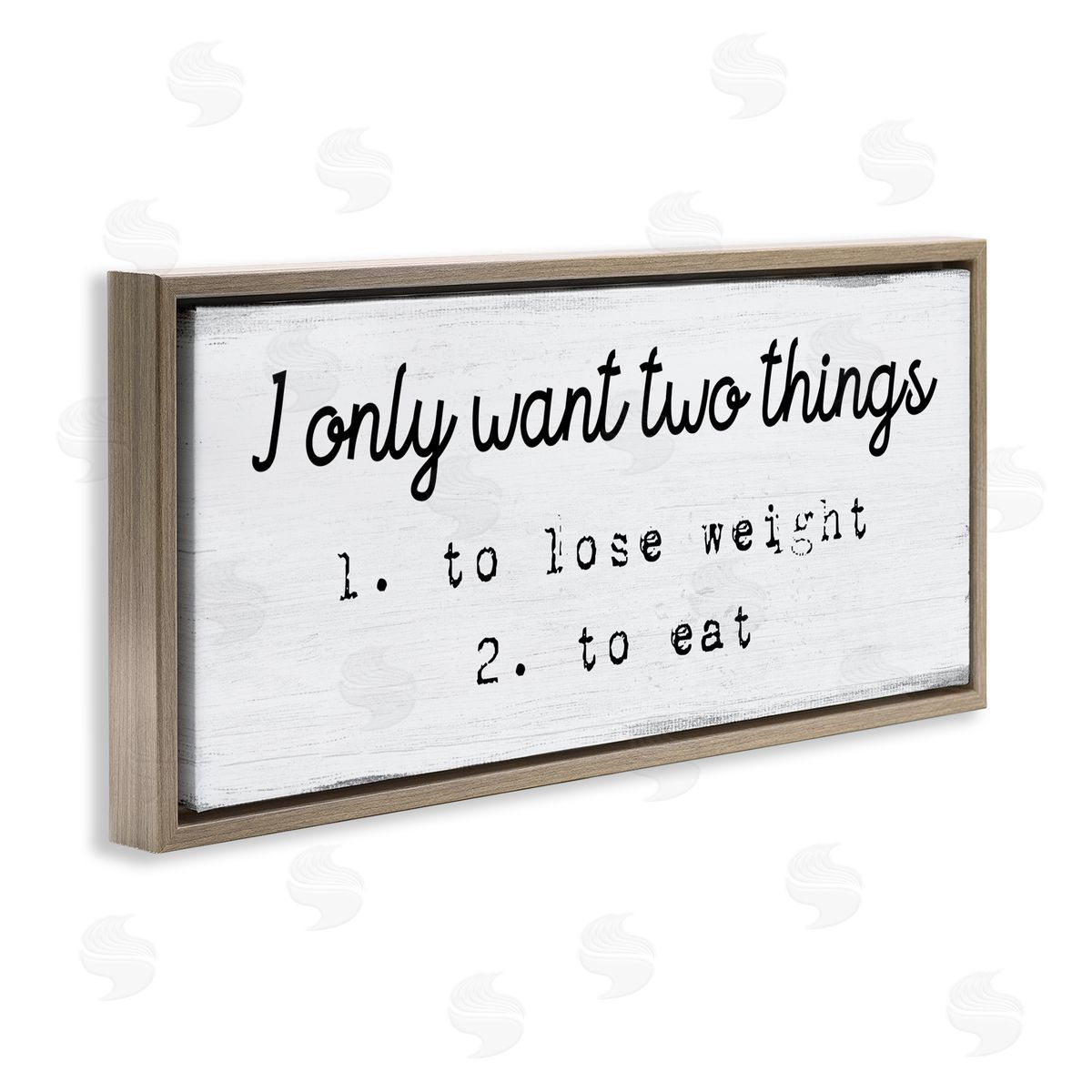 Stupell Studio I Only Want Funny Food Habits Brown Floater Frame Canvas Art