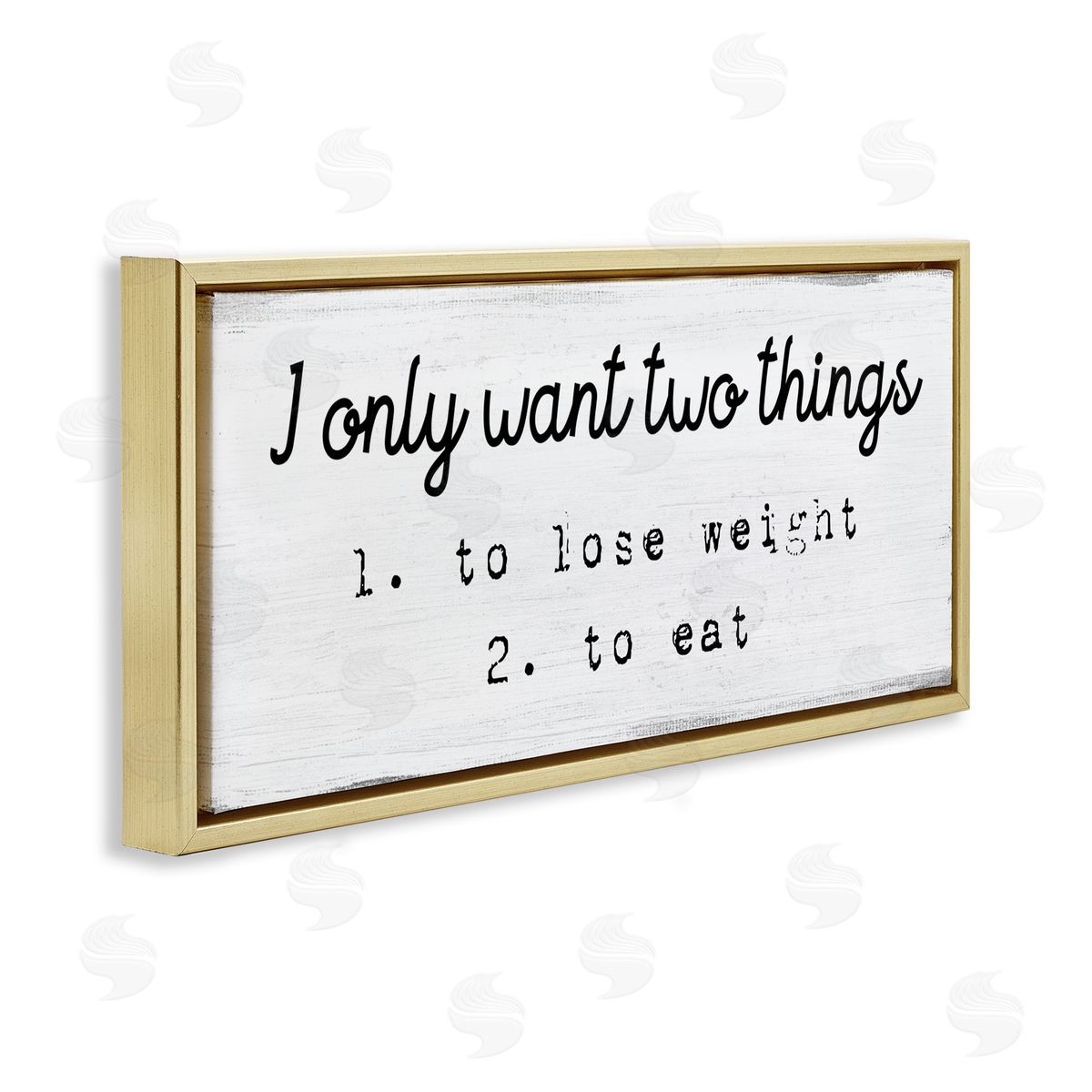 Stupell Studio I Only Want Funny Food Habits Gold Floater Frame Canvas Art