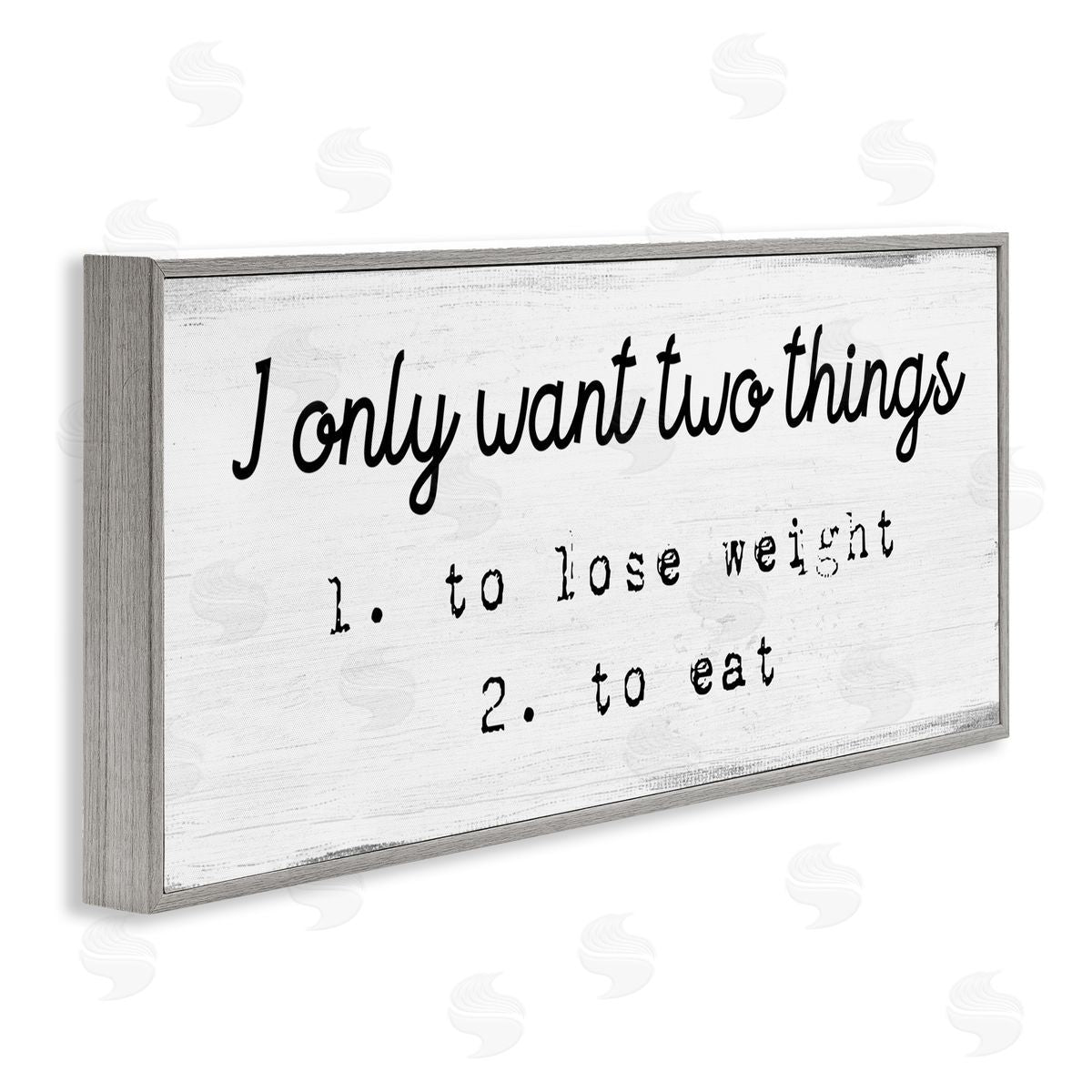 Stupell Studio I Only Want Funny Food Habits Gray Framed Giclee Wall Art