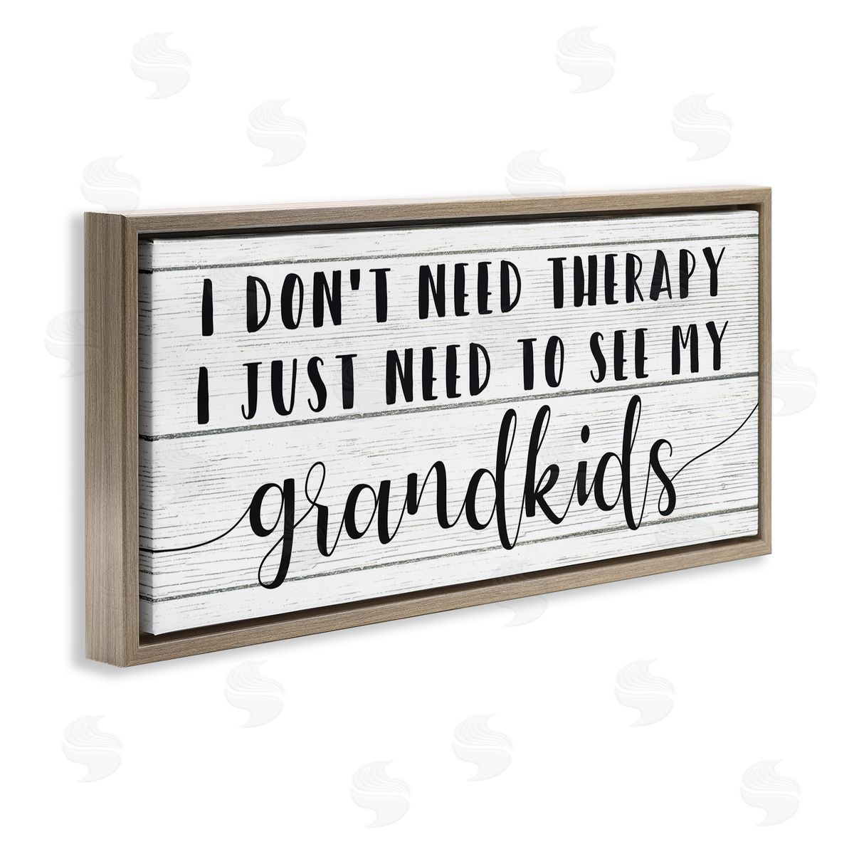 Stupell Studio Need My Grandkids Funny Therapy Reference Brown Floater Frame Canvas Art