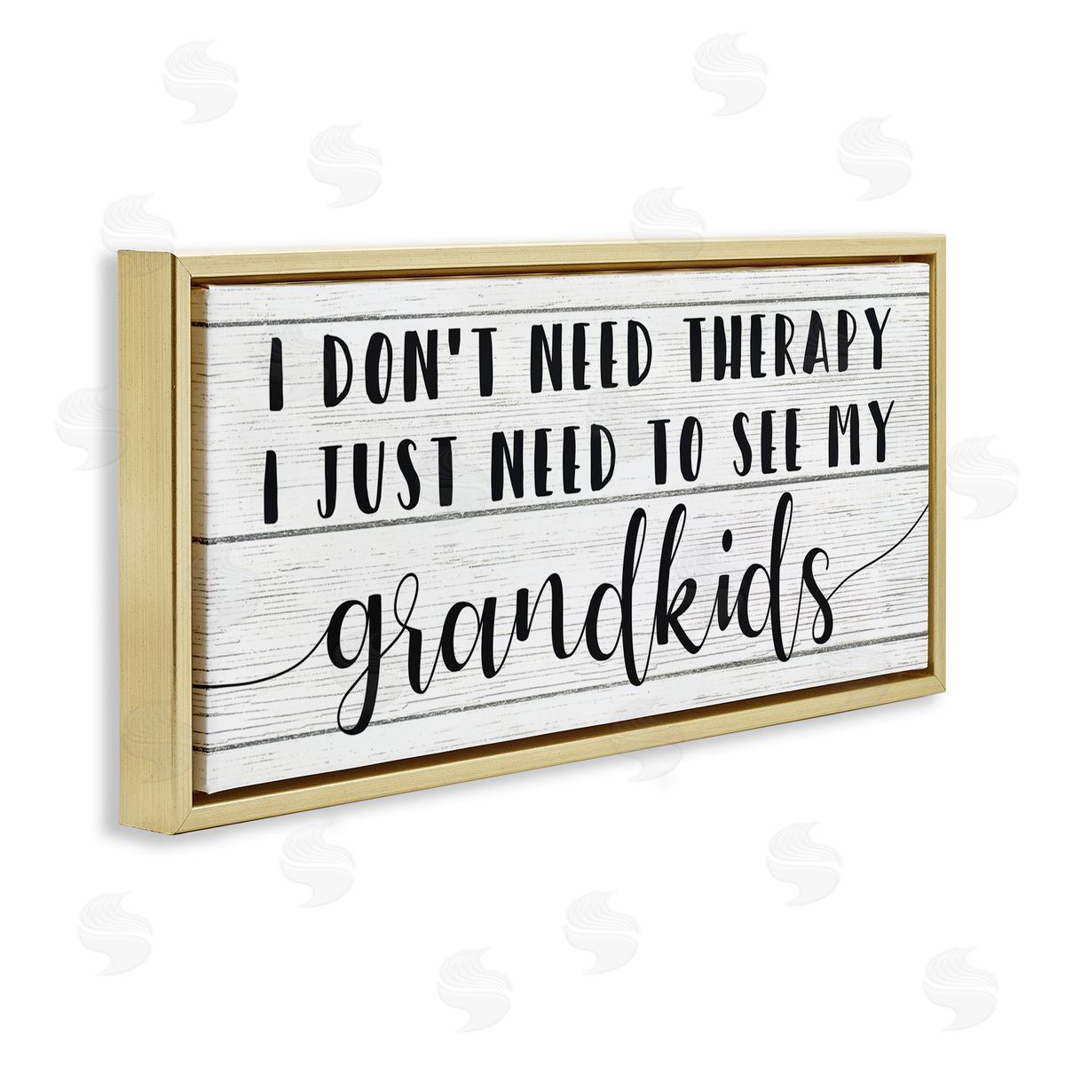 Stupell Studio Need My Grandkids Funny Therapy Reference Gold Floater Frame Canvas Art