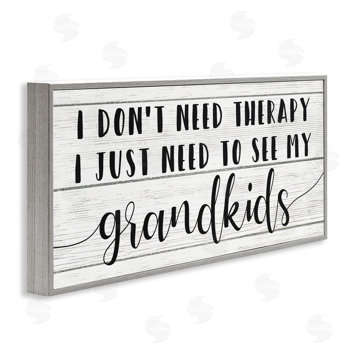 Stupell Studio Need My Grandkids Funny Therapy Reference Gray Framed Giclee Wall Art