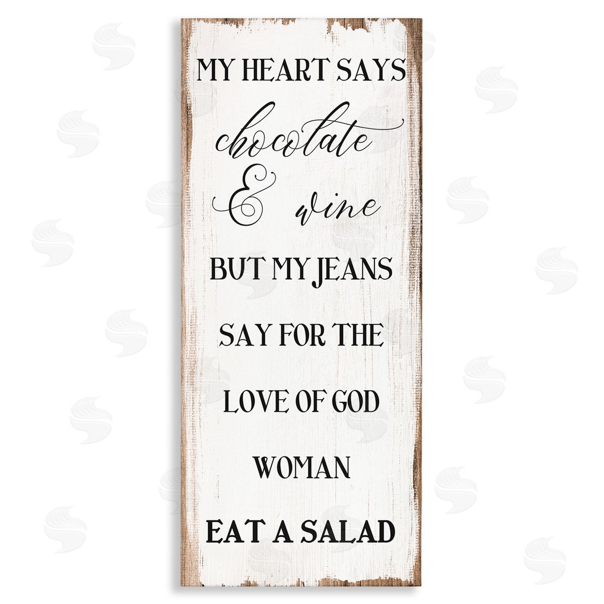 Stupell Studio My Heart Says Chocolate Phrase Painted Wood Pattern Canvas Wall Art