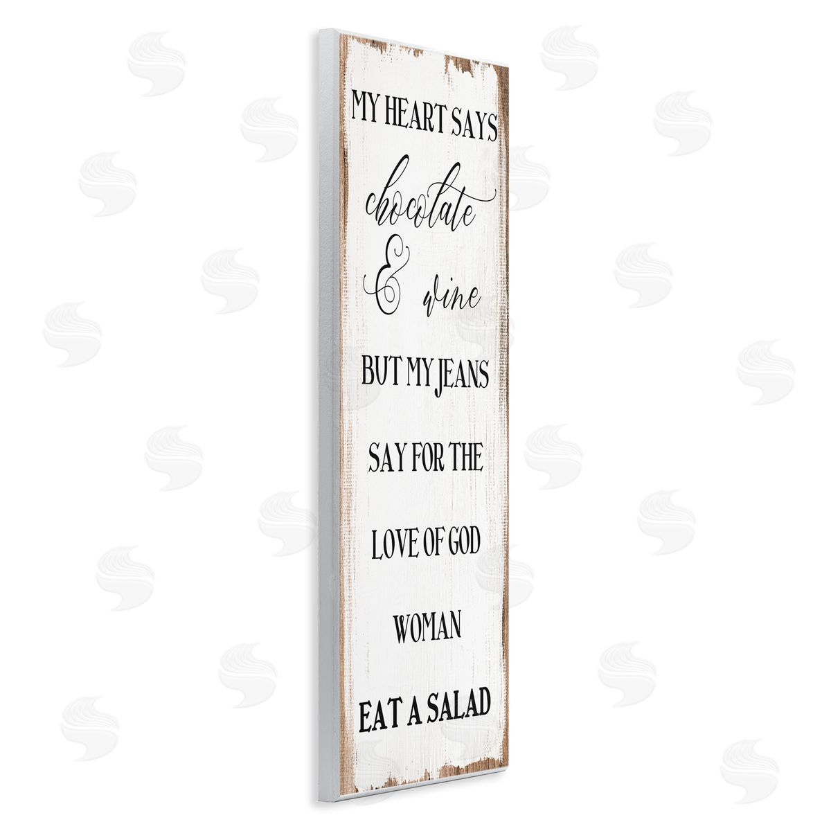 Stupell Studio My Heart Says Chocolate Phrase Painted Wood Pattern Wall Plaque Art