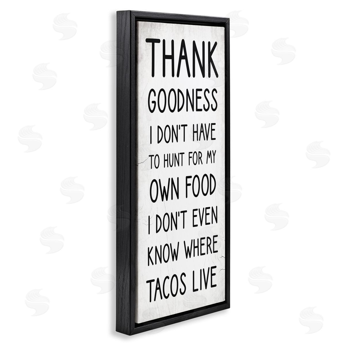 Stupell Studio Hunt For Tacos Funny Phrase Black Floater Frame Canvas Art