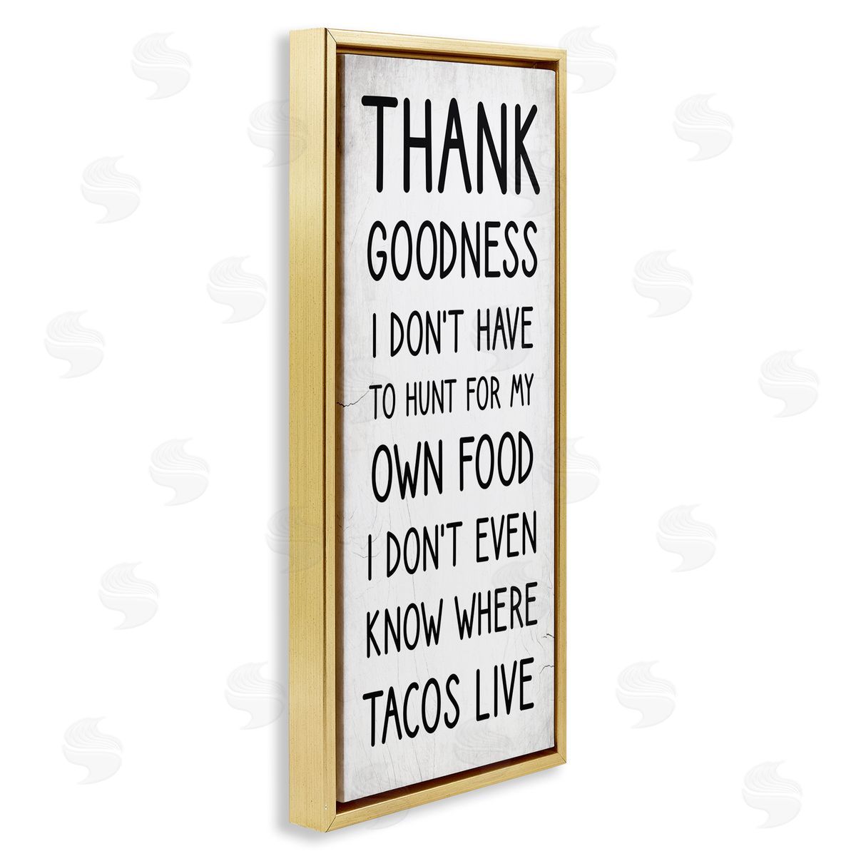 Stupell Studio Hunt For Tacos Funny Phrase Gold Floater Frame Canvas Art