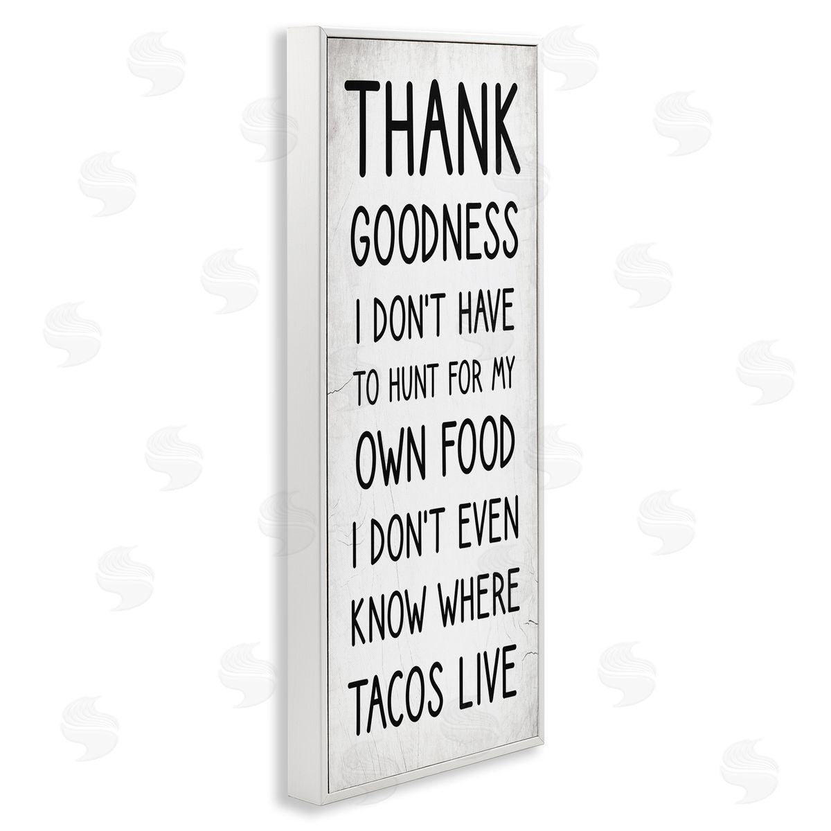 Stupell Studio Hunt For Tacos Funny Phrase White Framed Giclee Wall Art