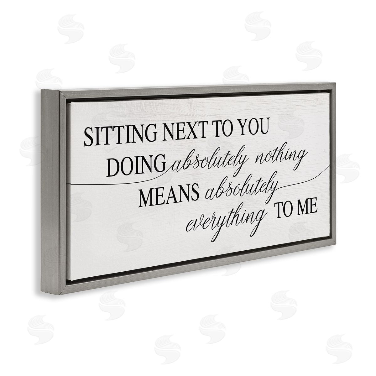 Stupell Studio Nothing Means Everything Phrase  Gray Floater Frame Canvas Art