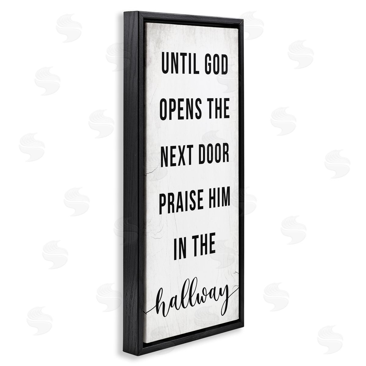 Stupell Studio God Opens the Door Phrase Black Floater Frame Canvas Art