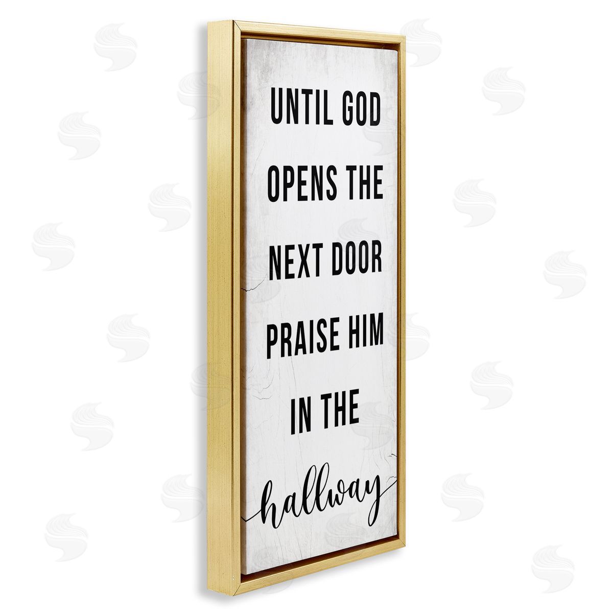 Stupell Studio God Opens the Door Phrase Gold Floater Frame Canvas Art
